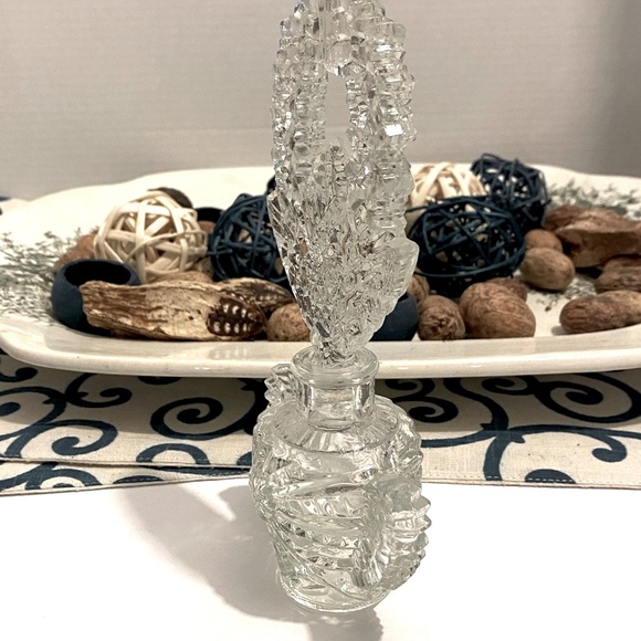 Antique Pressed Glass Perfume Bottle Women’s Scottish Thistle & Large Dabber - Picture 2 of 8